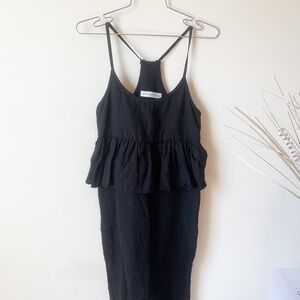 Creatures of Comfort Black Midi Linen Dress sz XS